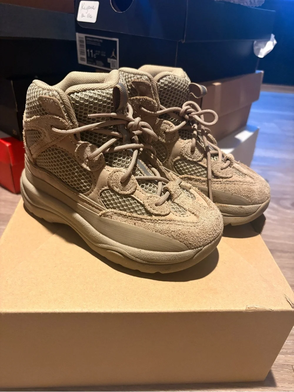 Yeezy Kids Tan/Beige Desert Boot Sneakers